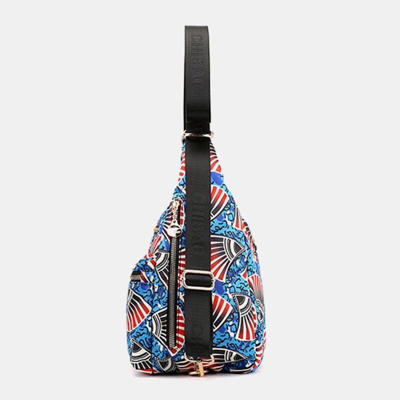 Bolso Bandolera Con Estampado Multibolsillo Impermeable Para Mujer Bolso De Hombro