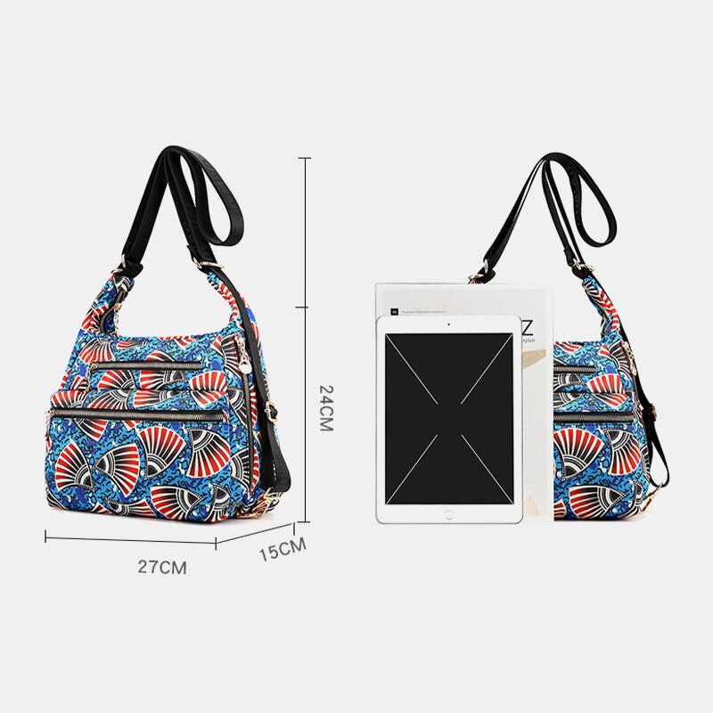 Bolso Bandolera Con Estampado Multibolsillo Impermeable Para Mujer Bolso De Hombro