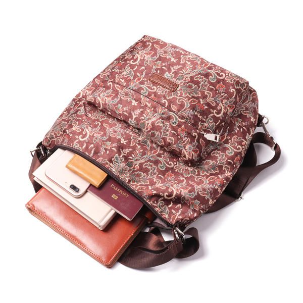 Bolso Bandolera Con Mochila Para Mujer De Viaje Floral Nacional