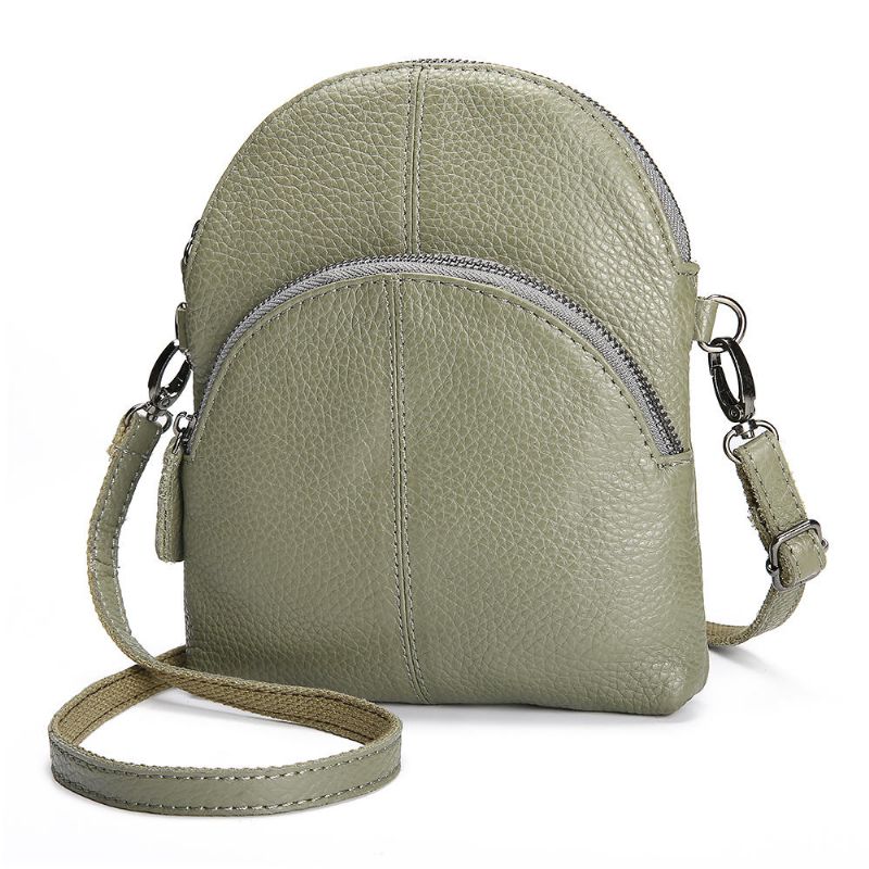 Bolso Bandolera De Cuero Genuino Para Mujer Mini Bolso Para Teléfono