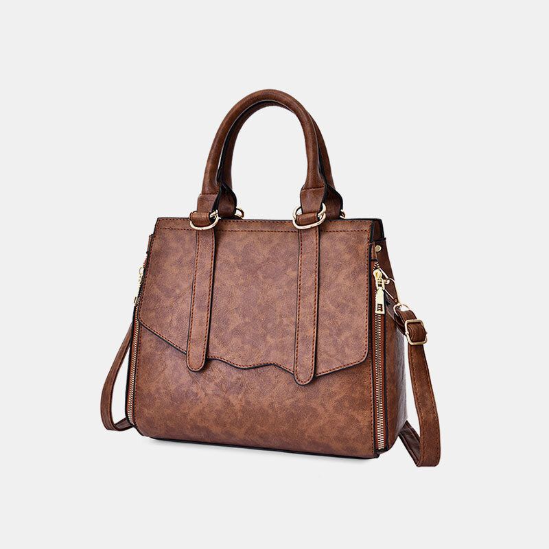 Bolso Bandolera De Cuero Pu Sólido Para Mujer Bolso Bandolera