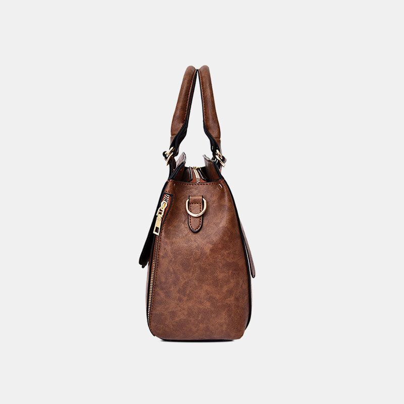 Bolso Bandolera De Cuero Pu Sólido Para Mujer Bolso Bandolera