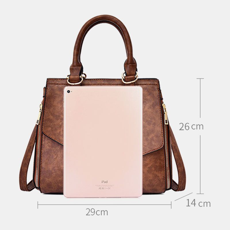 Bolso Bandolera De Cuero Pu Sólido Para Mujer Bolso Bandolera