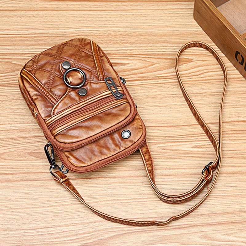 Bolso Bandolera De Cuero Suave Vintage Para Mujer Mini Bolso De Hombro Bolso Bandolera