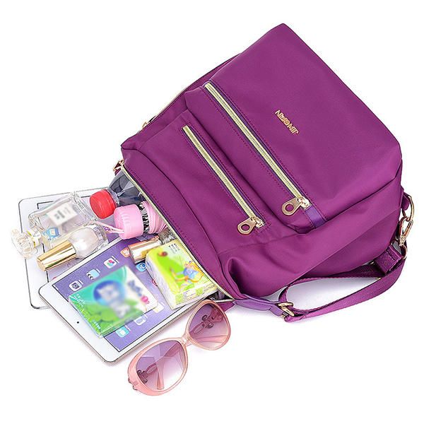 Bolso Bandolera De Doble Cara Impermeable De Nailon Para Mujer Mochila Multifuncional Para Bandolera