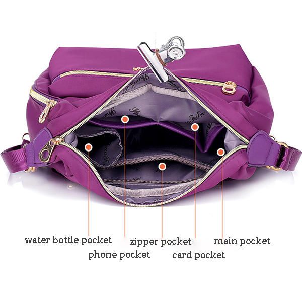 Bolso Bandolera De Doble Cara Impermeable De Nailon Para Mujer Mochila Multifuncional Para Bandolera