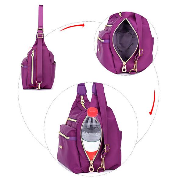 Bolso Bandolera De Doble Cara Impermeable De Nailon Para Mujer Mochila Multifuncional Para Bandolera