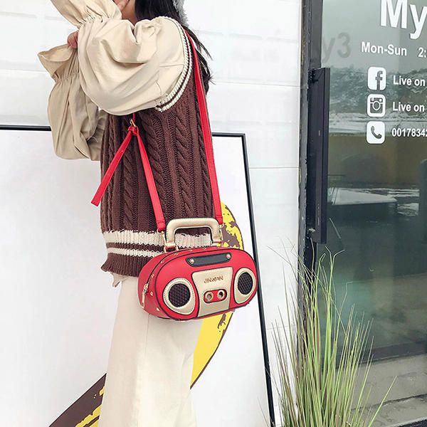 Bolso Bandolera Estéreo Con Radio Para Mujer Remache Bolso Bandolera Lindo