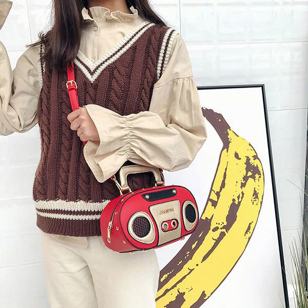 Bolso Bandolera Estéreo Con Radio Para Mujer Remache Bolso Bandolera Lindo