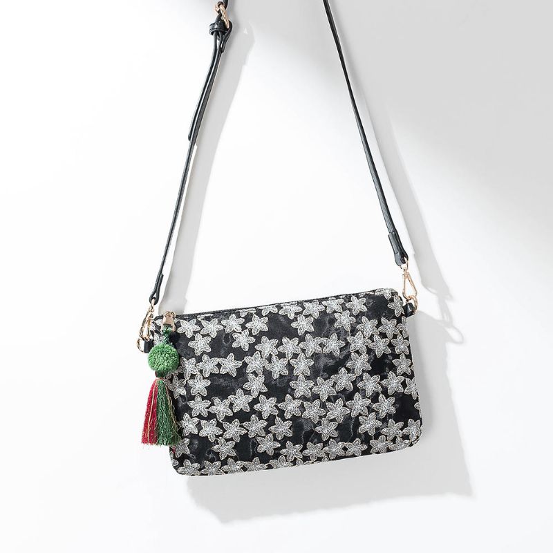 Bolso Bandolera Floral De Estilo Étnico Para Mujer