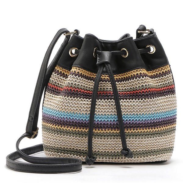 Bolso Bandolera De Hombreajero A Rayas Bohemias De Moda