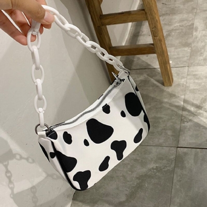 Bolso Bandolera De Hombro Con Cadena Con Patrón De Leche Para Mujer