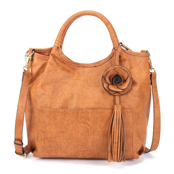 Bolso Bandolera De Hombro De Gran Capacidad Floral Retro De Estilo Nacional Para Mujer