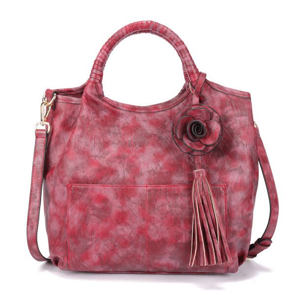 Bolso Bandolera De Hombro De Gran Capacidad Floral Retro De Estilo Nacional Para Mujer