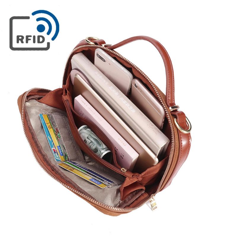 Bolso Bandolera Impermeable De Nailon Rfid Para Mujer Bolso De Hombro Con Múltiples Ranuras