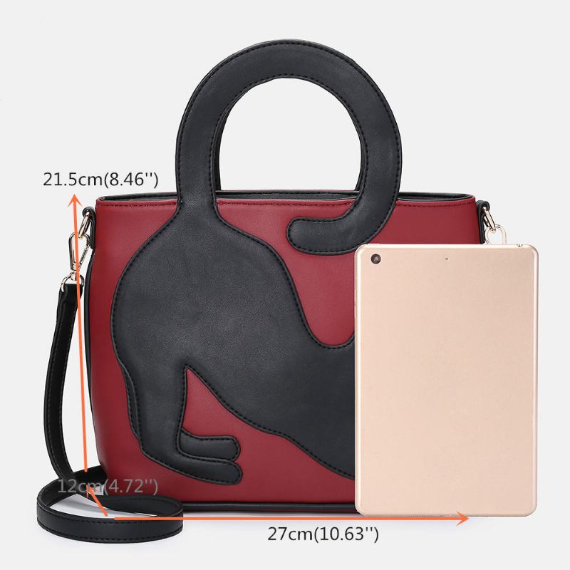 Bolso Bandolera Informal Con Diseño De Gato Lindo De Piel Sintética Para Mujer