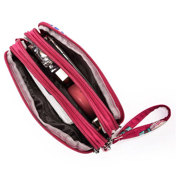 Bolso Bandolera Informal Multinivel Colorido De Nailon Para Mujer