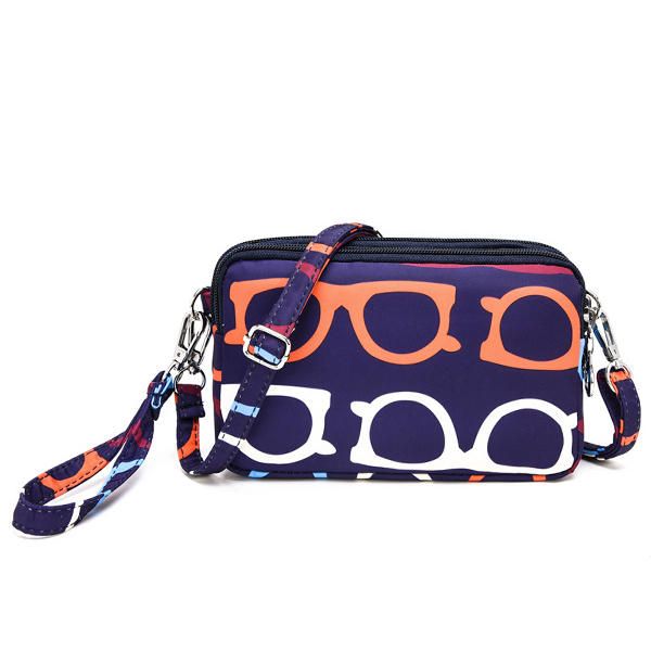 Bolso Bandolera Informal Multinivel Colorido De Nailon Para Mujer