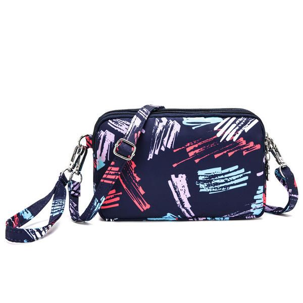 Bolso Bandolera Informal Multinivel Colorido De Nailon Para Mujer