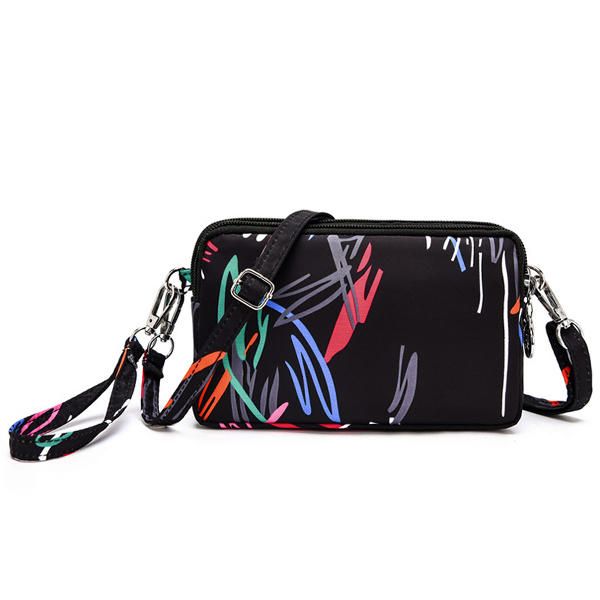 Bolso Bandolera Informal Multinivel Colorido De Nailon Para Mujer