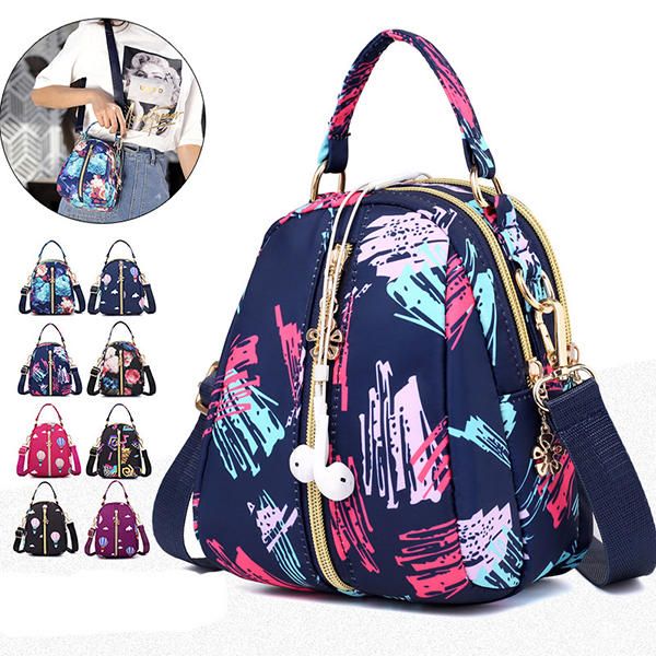 Bolso Bandolera Informal De Nailon Estampado Para Mujer Bolso Bandolera Ligero Bolso De Mano