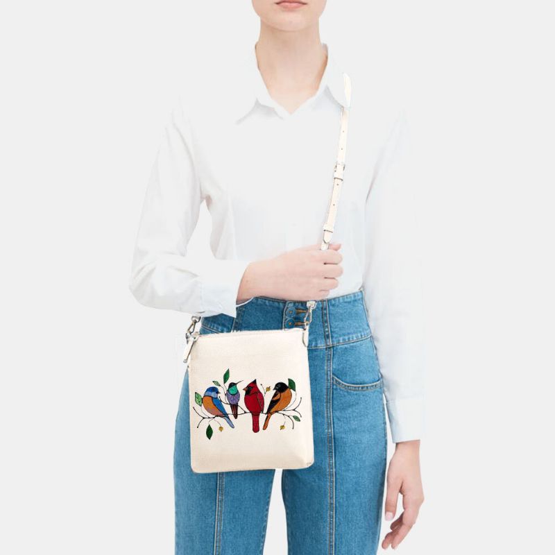 Bolso Bandolera Ligero Impermeable De Gran Capacidad Con Estampado Manchado De Pájaros Para Mujer Bolso Bandolera