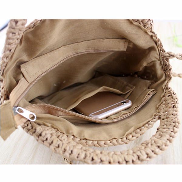 Bolso Bandolera Ligero Para Cantina De Paja Para Mujer Bolso Para Teléfono Bolsos De Playa