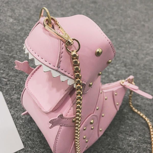 Bolso Bandolera Lindo Con Forma De Dinosaurio Con Cadena Para Mujer