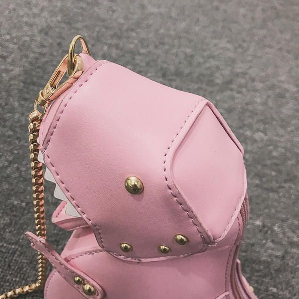 Bolso Bandolera Lindo Con Forma De Dinosaurio Con Cadena Para Mujer