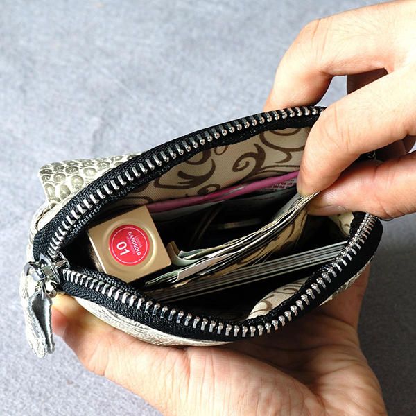 Bolso Bandolera De Monedas Y Llaves Suaves De Estilo Corto De Cuero Genuino Para Mujer