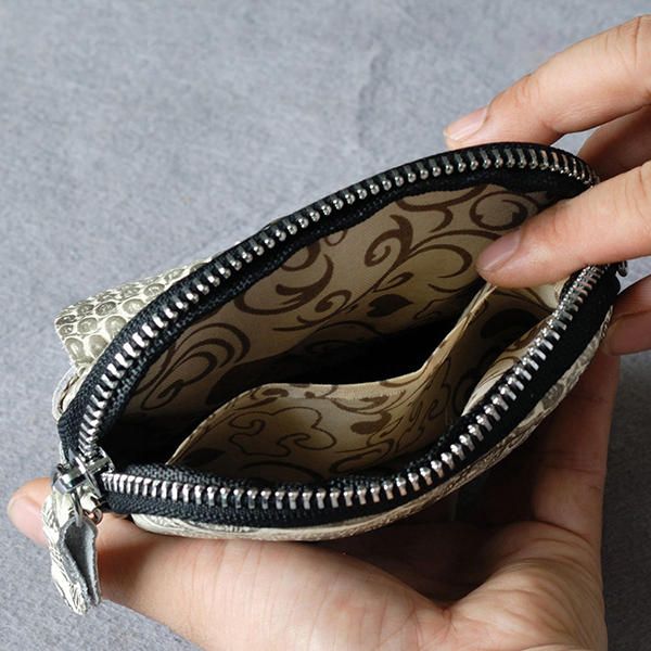 Bolso Bandolera De Monedas Y Llaves Suaves De Estilo Corto De Cuero Genuino Para Mujer