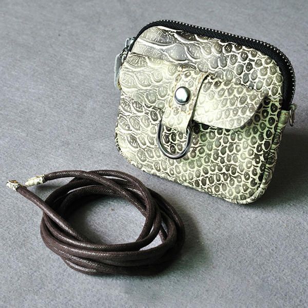 Bolso Bandolera De Monedas Y Llaves Suaves De Estilo Corto De Cuero Genuino Para Mujer