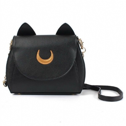 Bolso Bandolera De Mujer Dulce Bolsos De Hombro De Gato Con Estampado De Luna Y Diseño De Patrón De Oreja