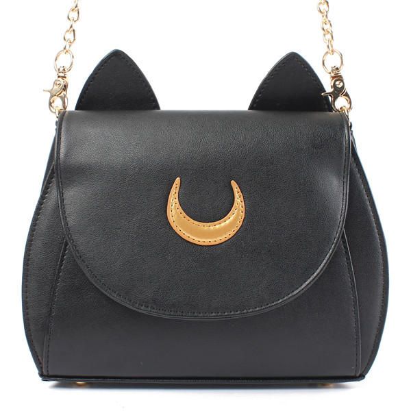 Bolso Bandolera De Mujer Dulce Bolsos De Hombro De Gato Con Estampado De Luna Y Diseño De Patrón De Oreja