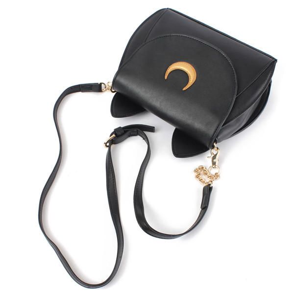 Bolso Bandolera De Mujer Dulce Bolsos De Hombro De Gato Con Estampado De Luna Y Diseño De Patrón De Oreja