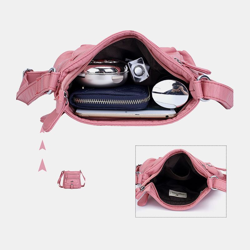 Bolso Bandolera Multibolsillos Antirrobo Impermeable Para Mujer