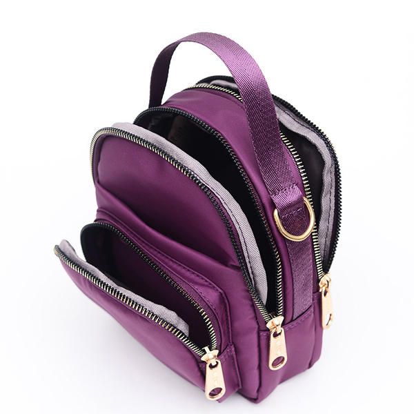 Bolso Bandolera Multibolsillos De Nailon Para Mujer Bolso De Hombro Ligero