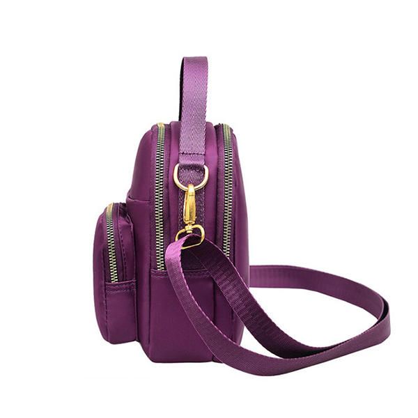 Bolso Bandolera Multibolsillos De Nailon Para Mujer Bolso De Hombro Ligero