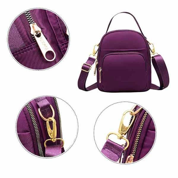 Bolso Bandolera Multibolsillos De Nailon Para Mujer Bolso De Hombro Ligero