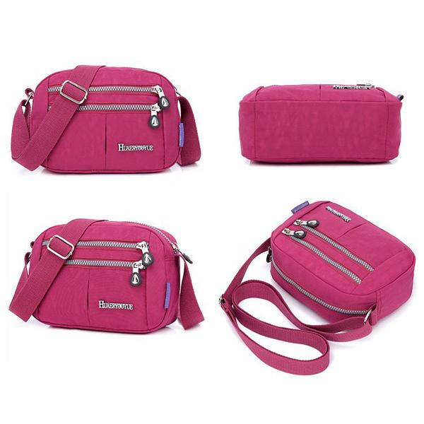 Bolso Bandolera Multibolsillos Para Mujer Bolso Impermeable De Nailon