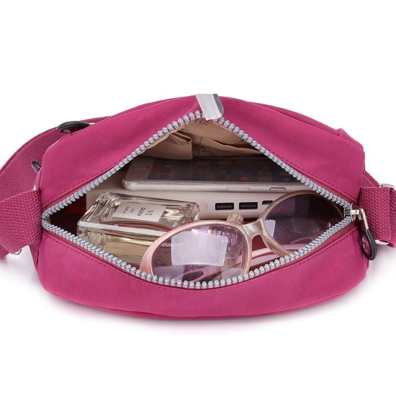 Bolso Bandolera Multibolsillos Para Mujer Bolso Impermeable De Nailon