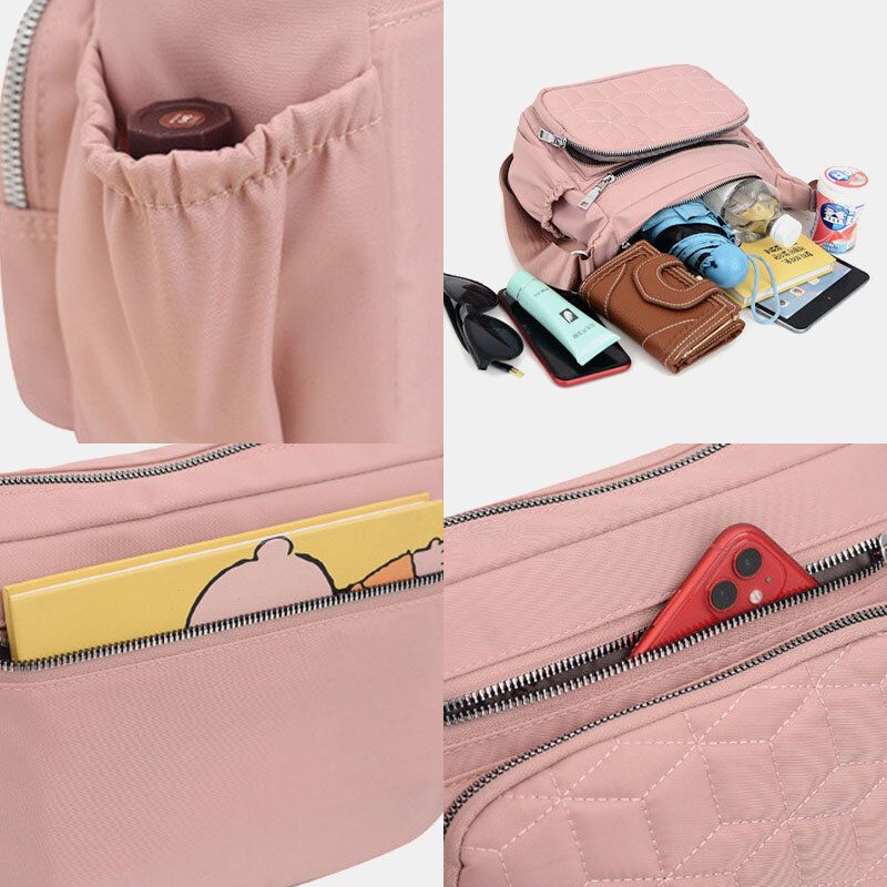 Bolso Bandolera Multibolsillos Sólido Impermeable Para Mujer