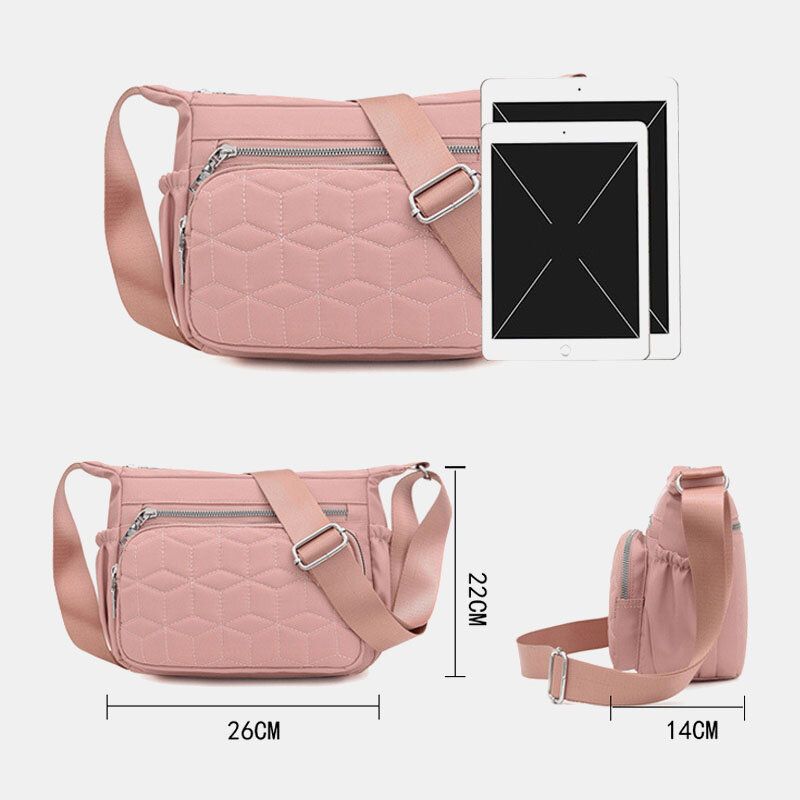 Bolso Bandolera Multibolsillos Sólido Impermeable Para Mujer