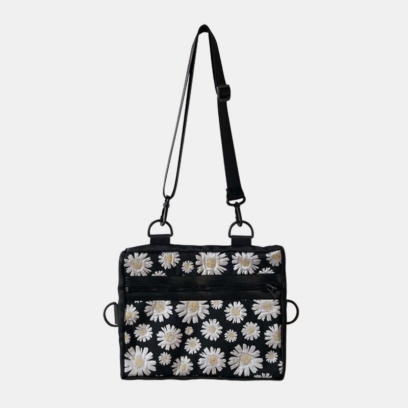 Bolso Bandolera De Nailon Con Flor Informal De Margarita Para Mujer