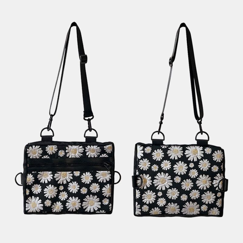 Bolso Bandolera De Nailon Con Flor Informal De Margarita Para Mujer