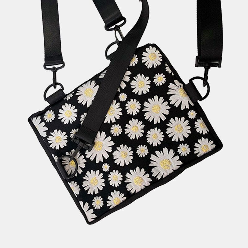 Bolso Bandolera De Nailon Con Flor Informal De Margarita Para Mujer