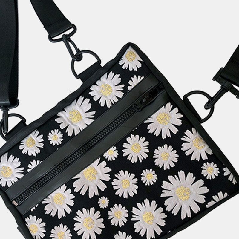 Bolso Bandolera De Nailon Con Flor Informal De Margarita Para Mujer