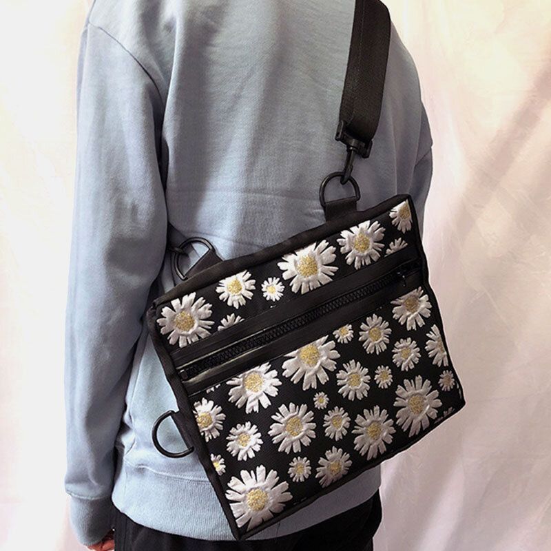 Bolso Bandolera De Nailon Con Flor Informal De Margarita Para Mujer