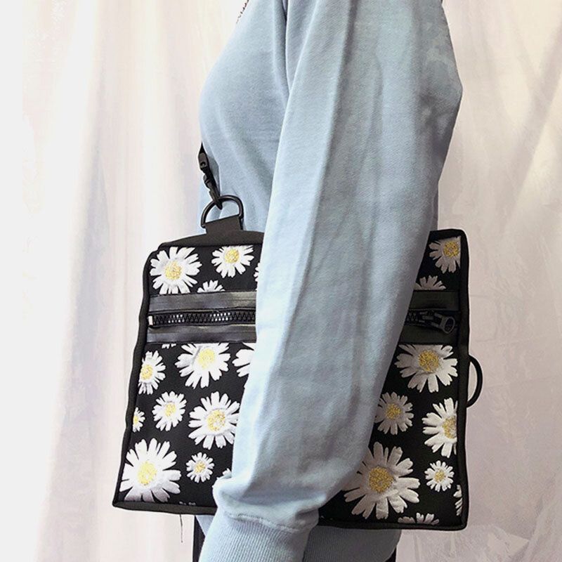 Bolso Bandolera De Nailon Con Flor Informal De Margarita Para Mujer