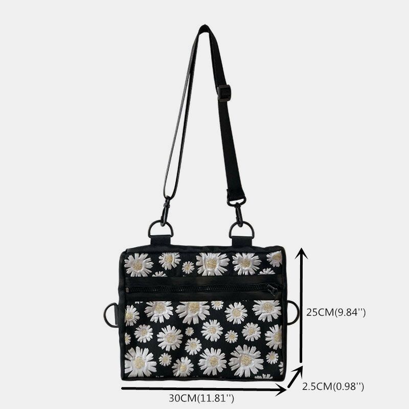 Bolso Bandolera De Nailon Con Flor Informal De Margarita Para Mujer